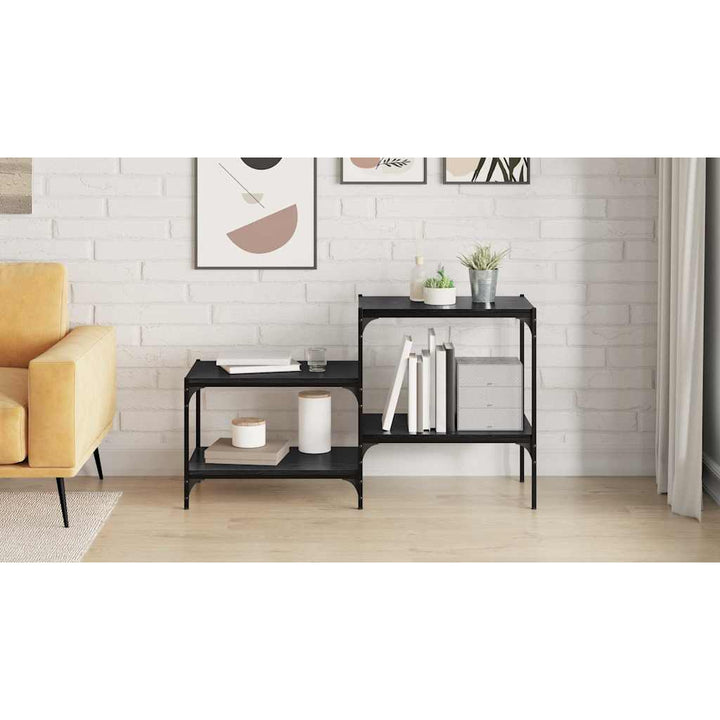 Boghylde Bræt 4 pcs Sort 60 x 40 x 1,5 cm Konstrueret træ
