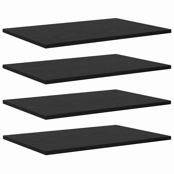 Boghylde Bræt 4 pcs Sort 60 x 40 x 1,5 cm Konstrueret træ