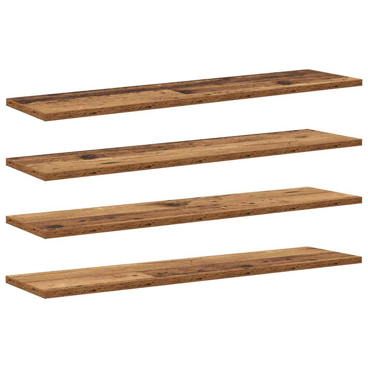 Boghylde Bræt 4 pcs Brun 80 x 20 x 1,5 cm Konstrueret træ