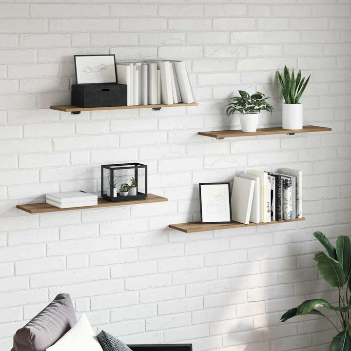 Boghylde Bræt 3 niveauer 4 pcs 80 x 20 x 1,5 cm Konstrueret træ