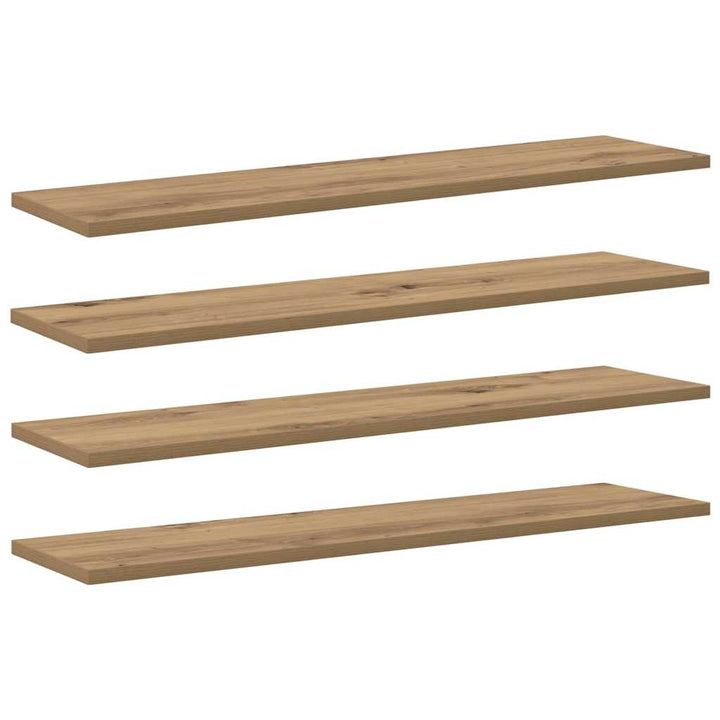 Boghylde Bræt 4 pcs Brun 80 x 20 x 1,5 cm Konstrueret træ
