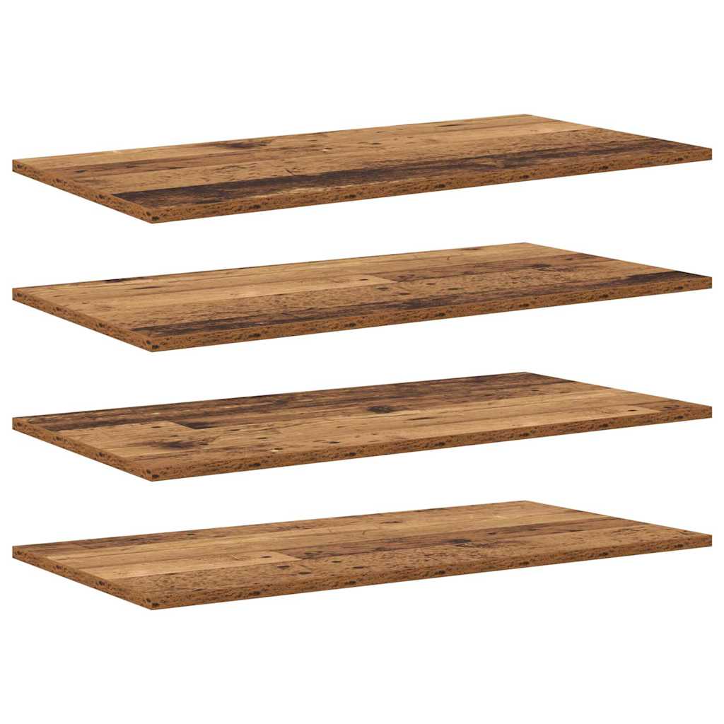 Boghylde Bræt 4 pcs Brun 80 x 40 x 1,5 cm Konstrueret træ