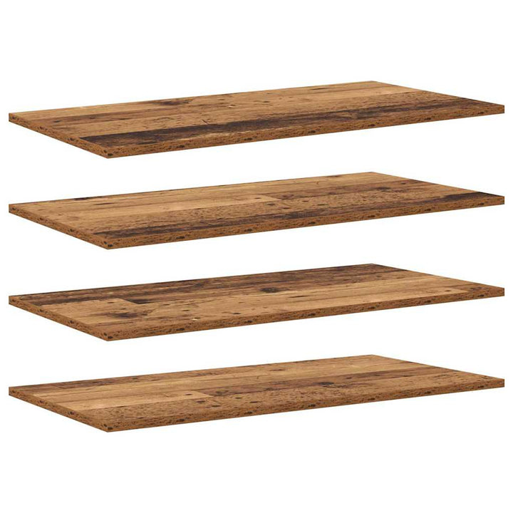 Boghylde Bræt 4 pcs Brun 80 x 40 x 1,5 cm Konstrueret træ