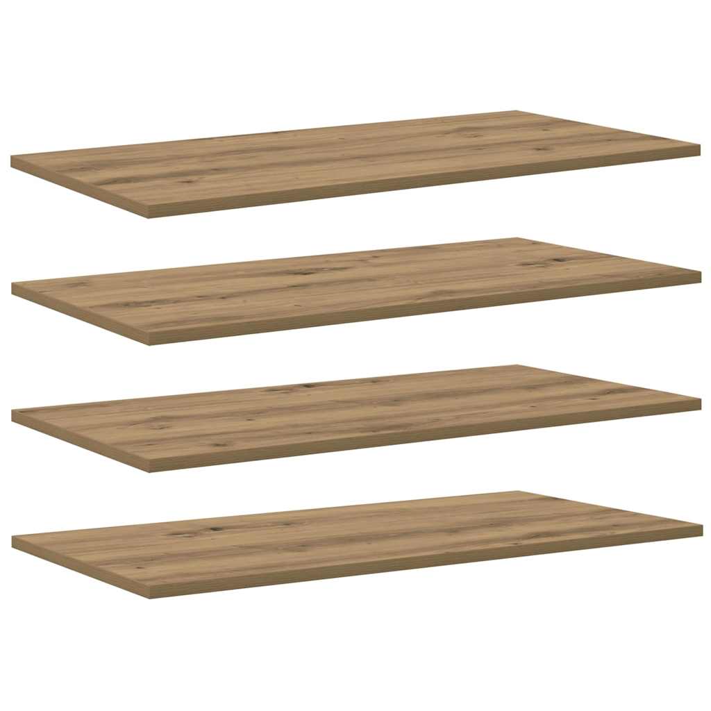 Boghylde Bræt 3 niveauer 4 pcs 80 x 40 x 1,5 cm Konstrueret træ