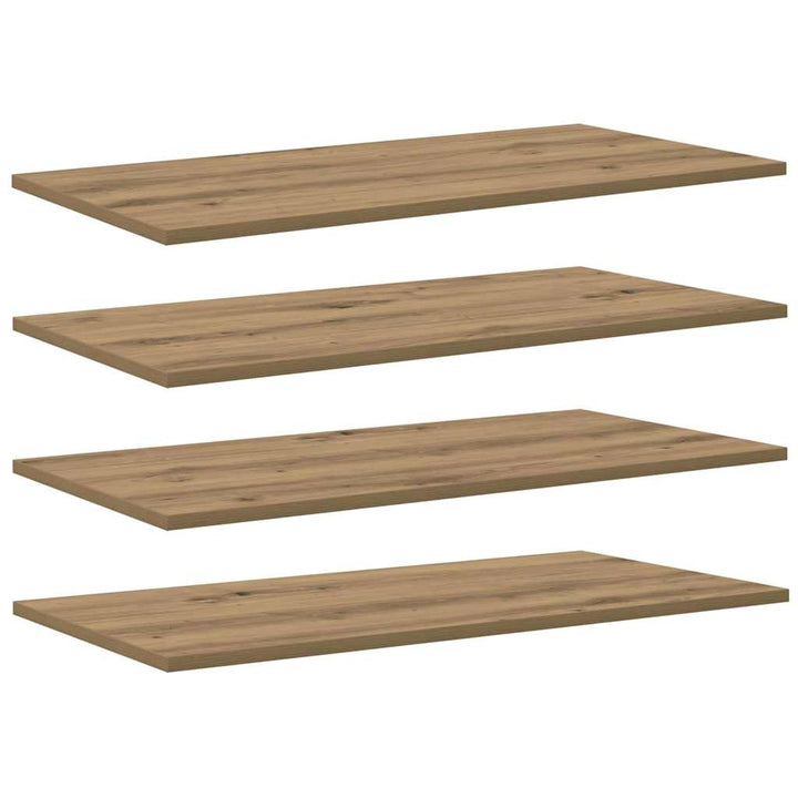 Boghylde Bræt 4 pcs Brun 80 x 40 x 1,5 cm Konstrueret træ