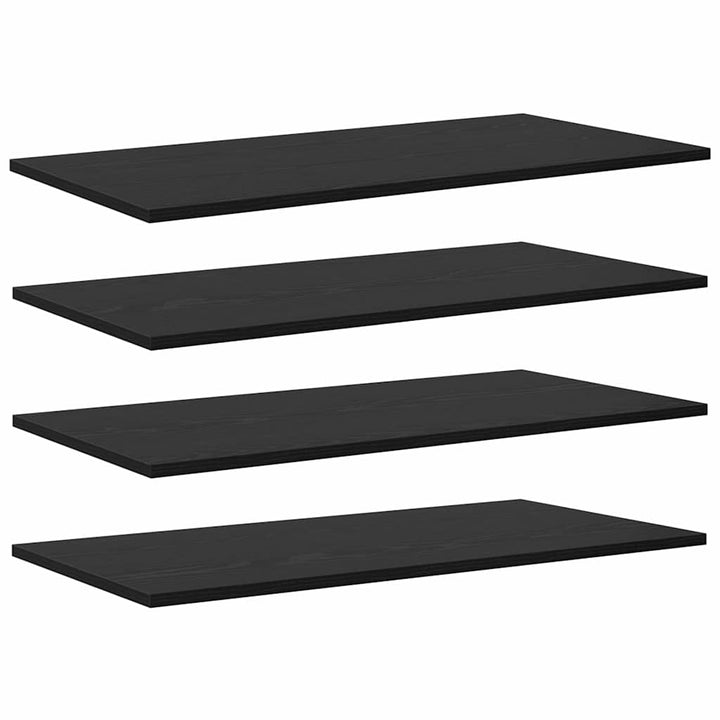 Boghylde Bræt 3 niveauer 4 stk. 80 x 40 x 1,5 cm Sort