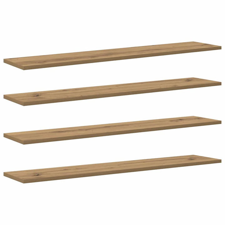 Boghylde Bræt 4 pcs Brun 100 x 20 x 1,5 cm Konstrueret træ