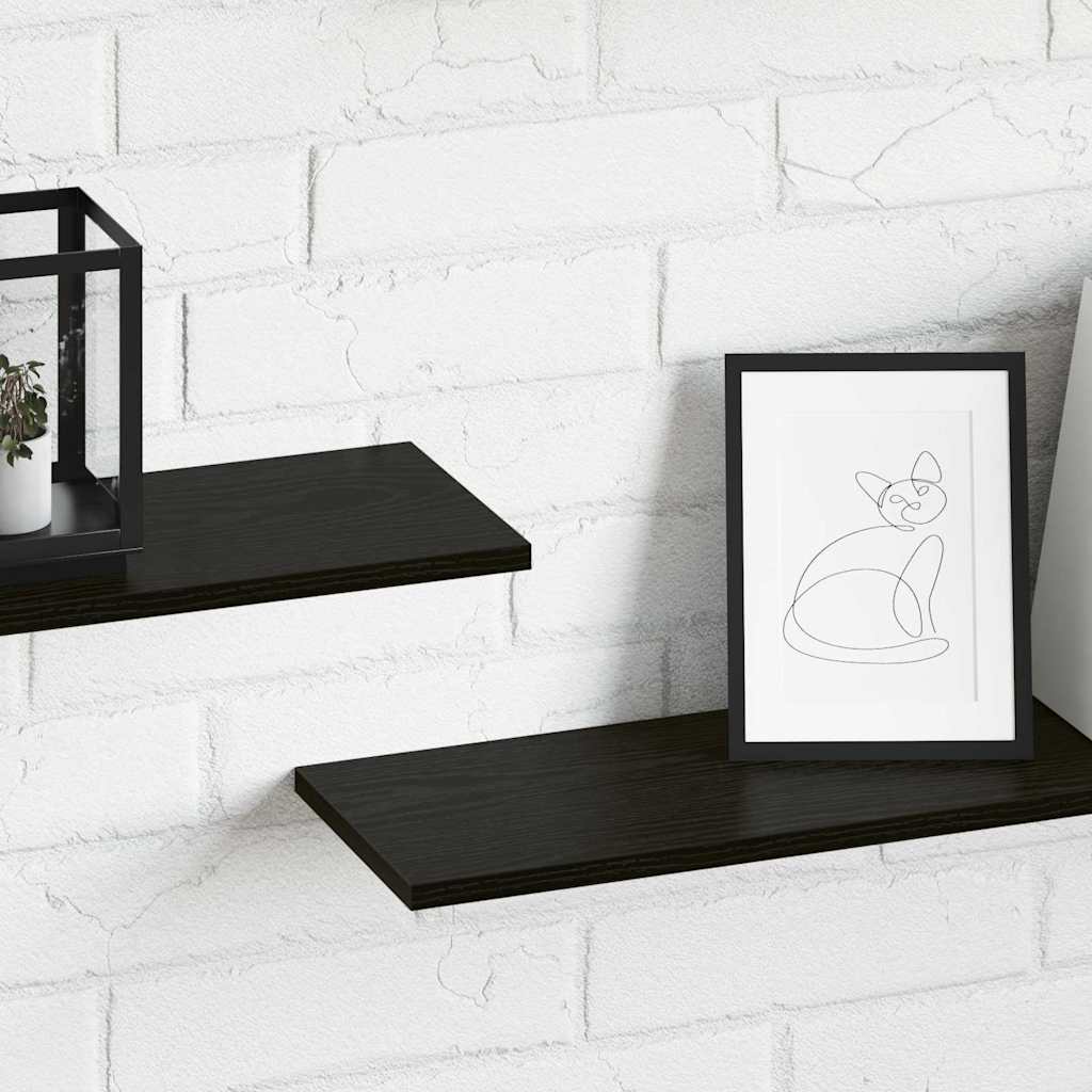 Boghylde Bræt 4 pcs Sort 100 x 20 x 1,5 cm Konstrueret træ