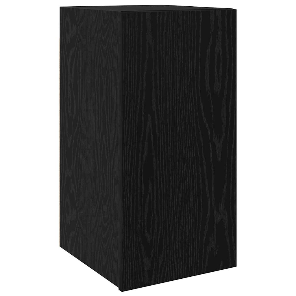 Væg TV Skab Sort eg 30,5 x 30 x 60 cm Konstrueret træ