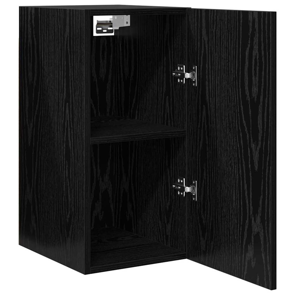Væg TV Skab Sort eg 30,5 x 30 x 60 cm Konstrueret træ