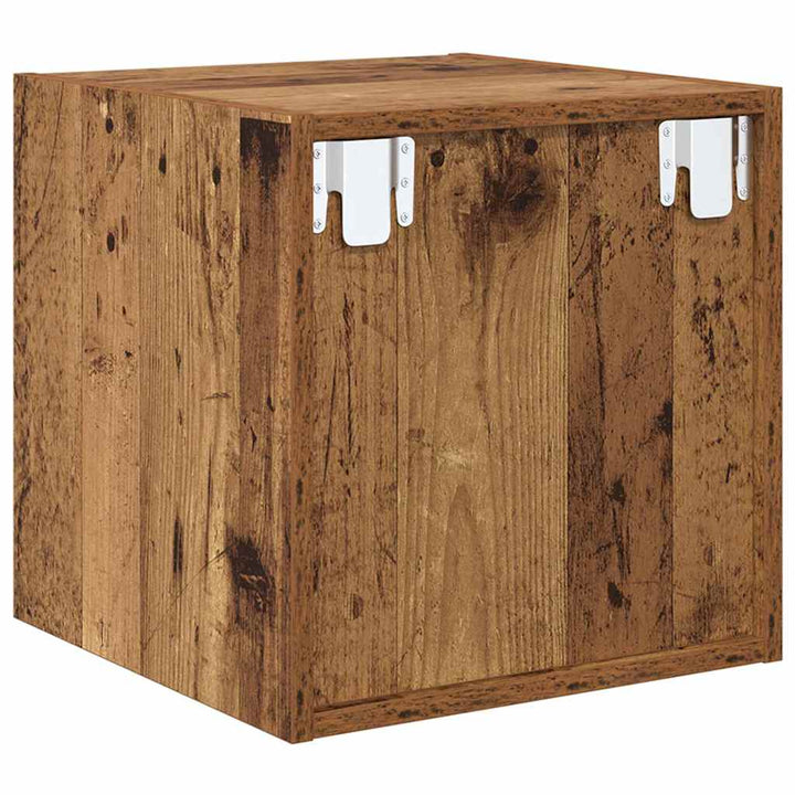 Vægskab 2 pcs Gammelt træ 37 x 37 x 37 cm Konstrueret træ