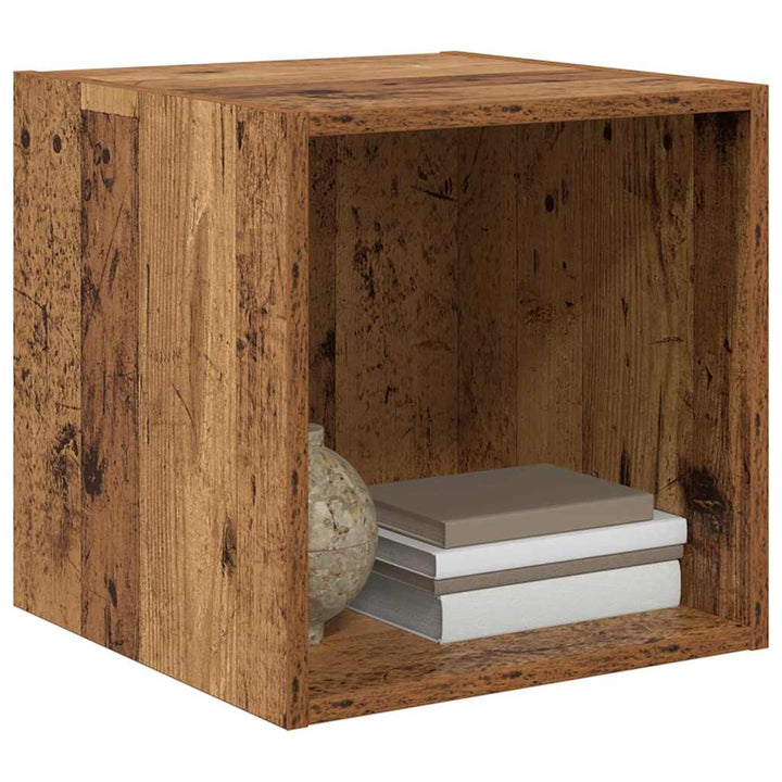 Vægskab 2 pcs Gammelt træ 37 x 37 x 37 cm Konstrueret træ