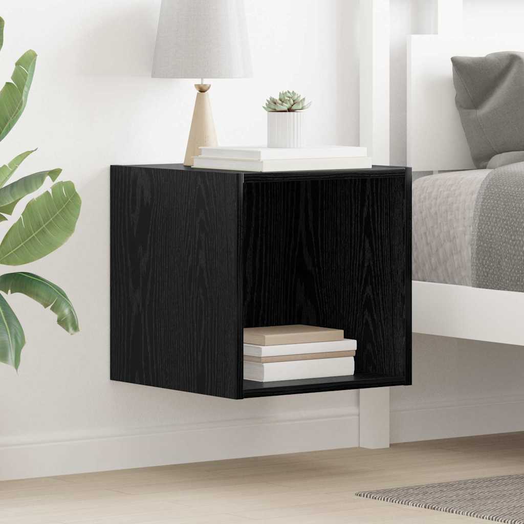 Vægskab Vægmonteret Sort eg 37 x 37 x 37 cm Konstrueret træ