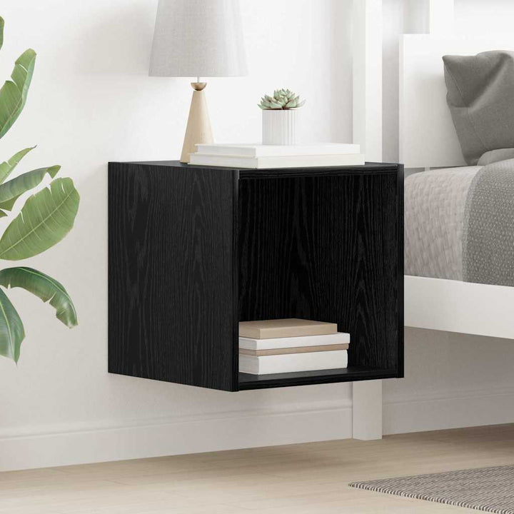 Vægskab Vægmonteret Sort eg 37 x 37 x 37 cm Konstrueret træ