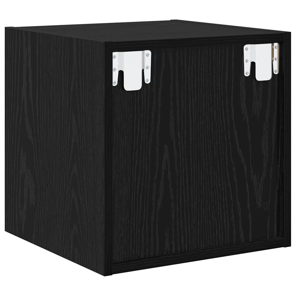 Vægskab med hylde 2 pcs Sort eg 37 x 37 x 37 cm Konstrueret træ