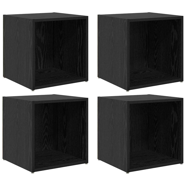 TV-møbelsæt 4 pcs Sort 37 x 35 x 37,5 cm Konstrueret træ