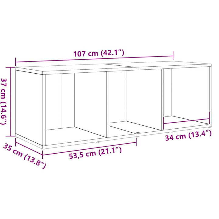 TV-møbelsæt Vægmonteret Brun 72 x 35 x 37 cm Konstrueret træ