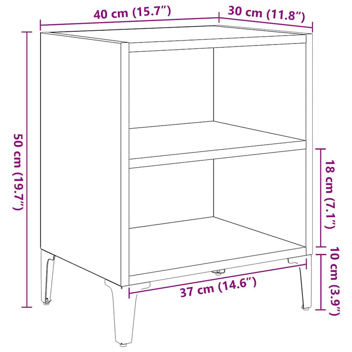 Natskab 2 stk. Sort eg 40 x 30 x 50 cm Konstrueret træ