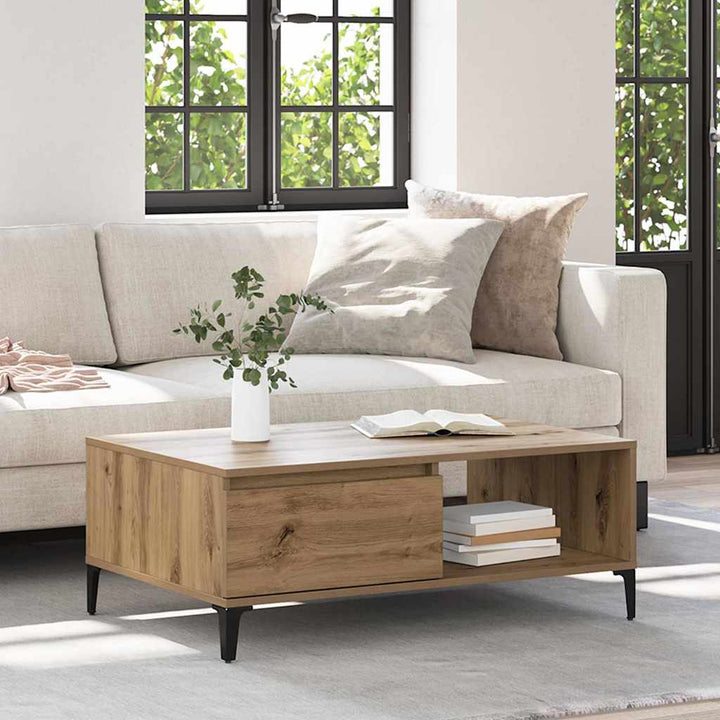 Sofabord artisan eg 90 x 60 x 35 cm Konstrueret træ