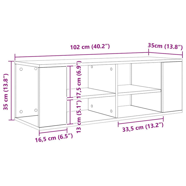 TV-møbelsæt Gammelt træ 102 x 35 x 35 cm Konstrueret træ