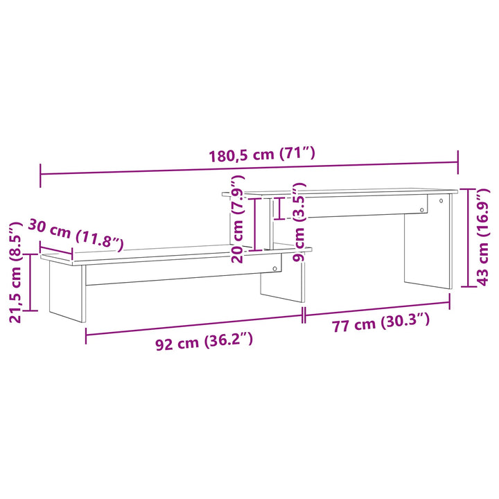 TV-møbelsæt 180,5 x 30 x 43 cm Gammelt træ Konstrueret træ