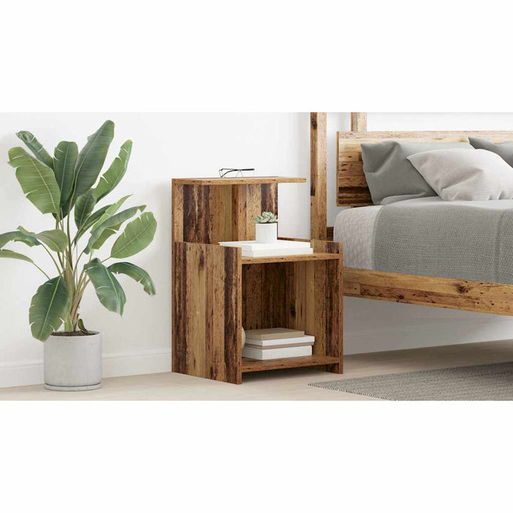 Natskab 2 pcs Gammelt træ 40 x 35 x 60 cm Konstrueret træ