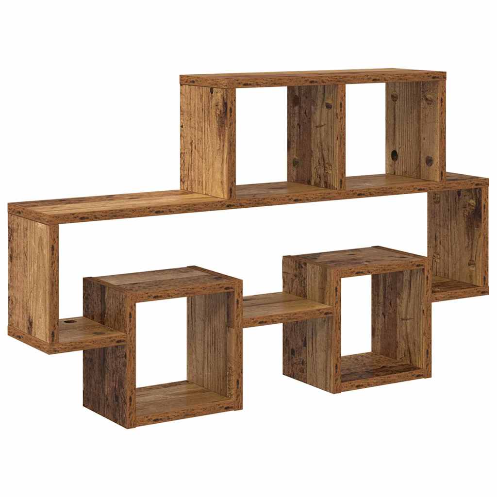 Væghylde med hylde Gammelt træ 82 x 15 x 51 cm Konstrueret træ
