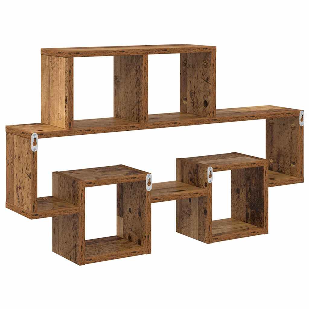 Væghylde med hylde Gammelt træ 82 x 15 x 51 cm Konstrueret træ