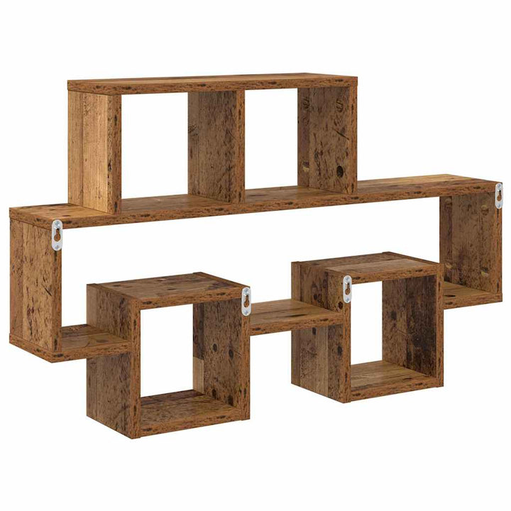 Væghylde med hylde Gammelt træ 82 x 15 x 51 cm Konstrueret træ