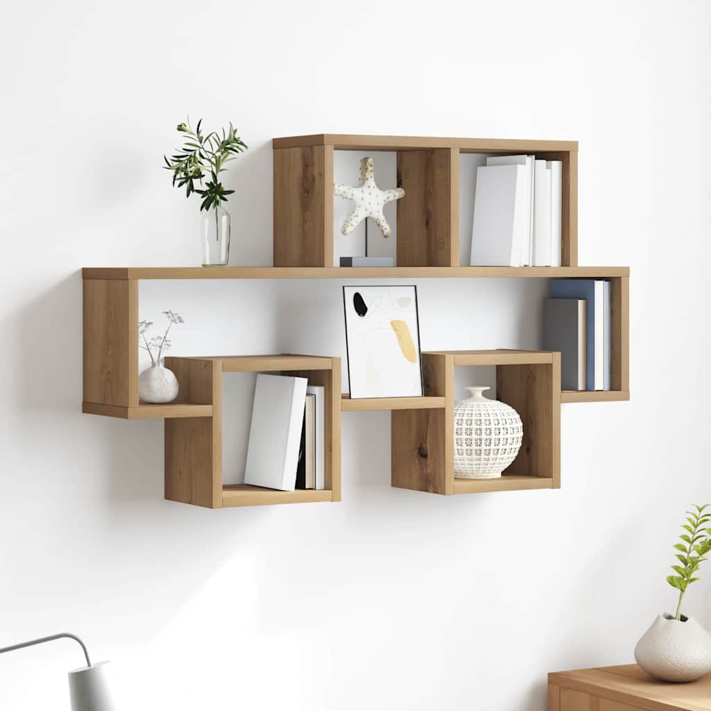 Væghylde med hylde artisan eg 82 x 15 x 51 cm Konstrueret træ