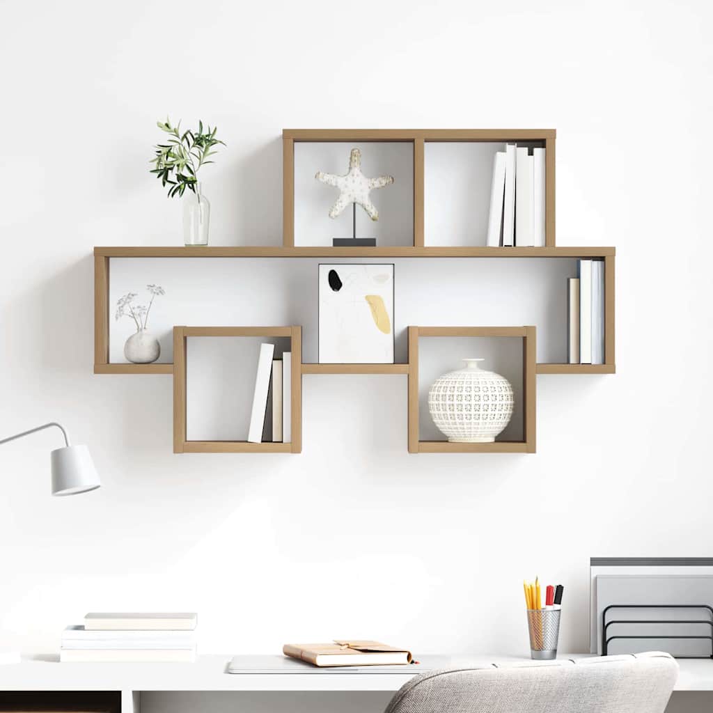 Væghylde med hylde artisan eg 82 x 15 x 51 cm Konstrueret træ
