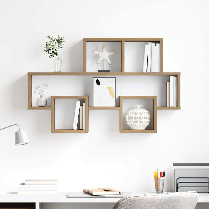 Væghylde med hylde artisan eg 82 x 15 x 51 cm Konstrueret træ