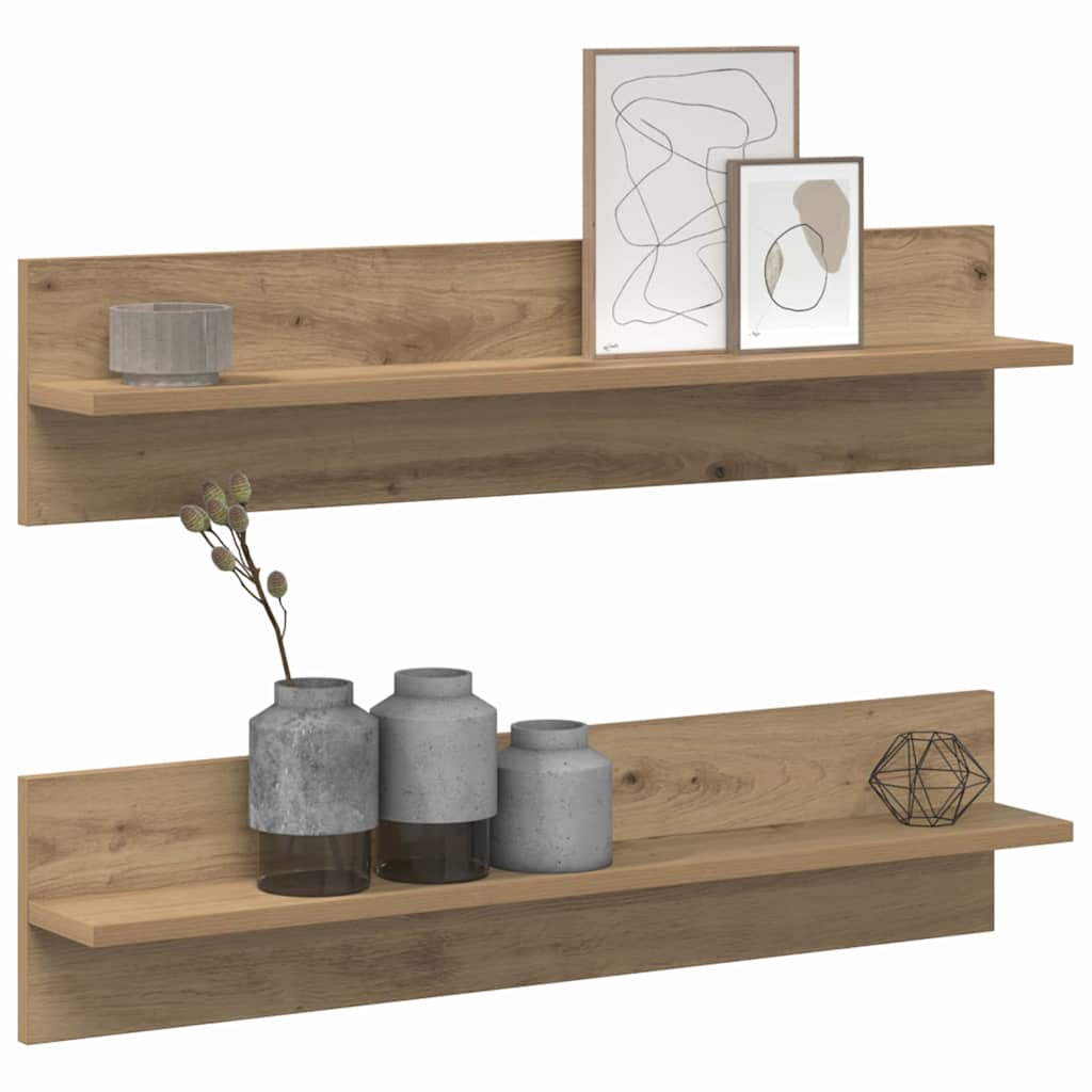 Væghylde Vægmonteret 2 stk. Artisan Egetræ 80 x 11,5 x 18 cm