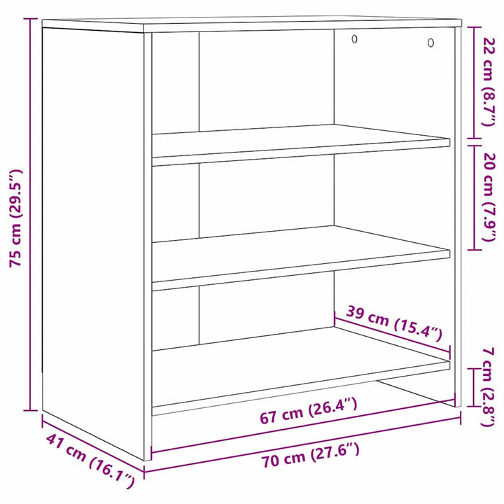 Sideboard Brun 70 x 41 x 75 cm Konstrueret træ