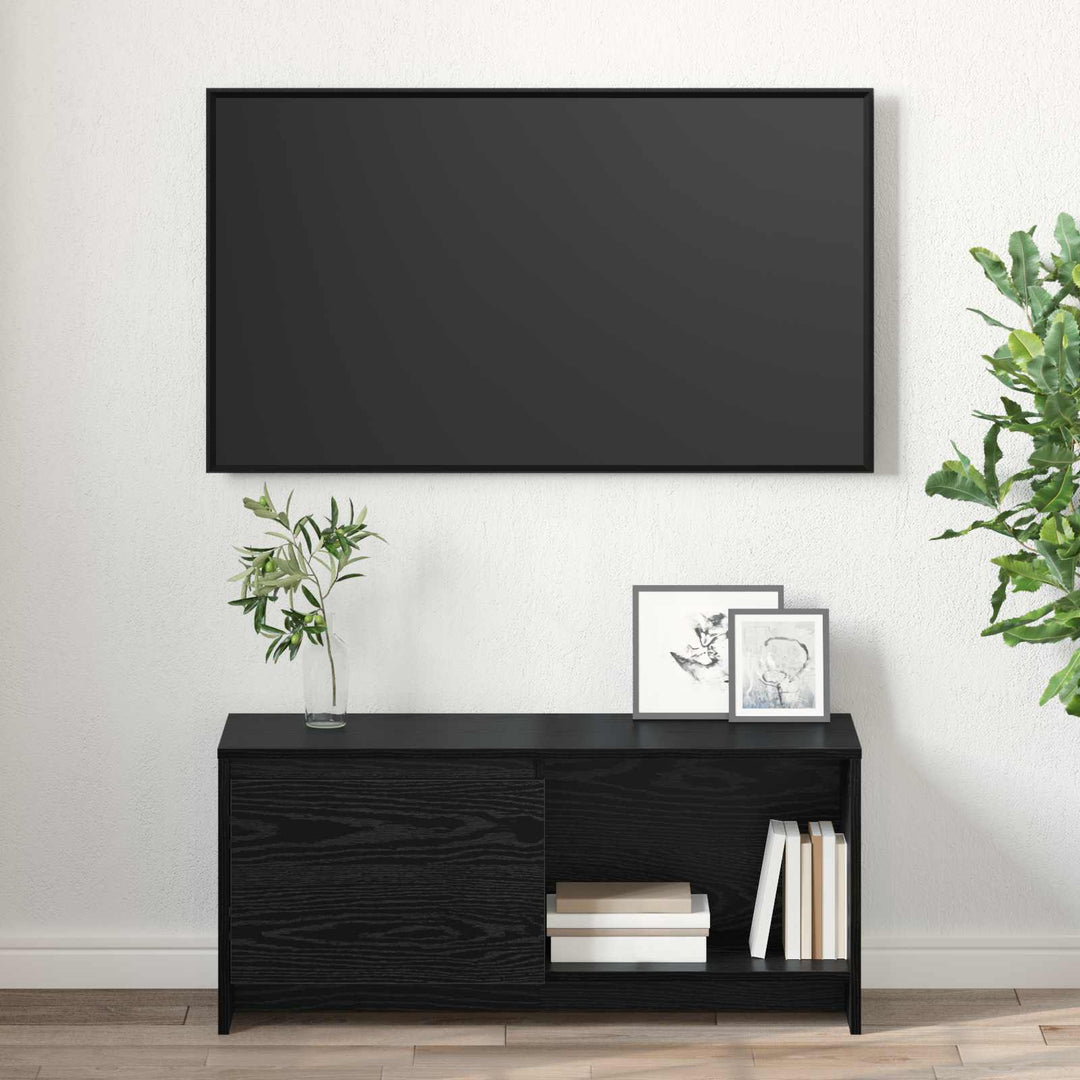 TV-møbelsæt Vægmonteret Sort eg 90 x 35 x 40 cm Konstrueret træ