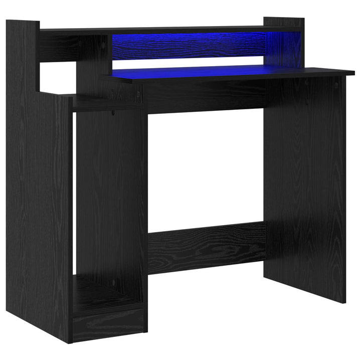 Bord med hylde Sort eg 97 x 45 x 90 cm Konstrueret træ