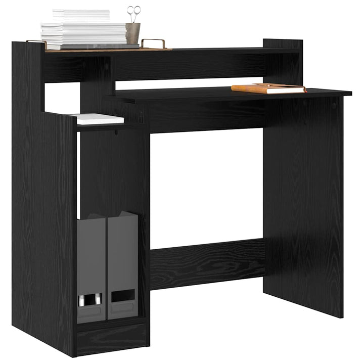 Bord med hylde Sort eg 97 x 45 x 90 cm Konstrueret træ