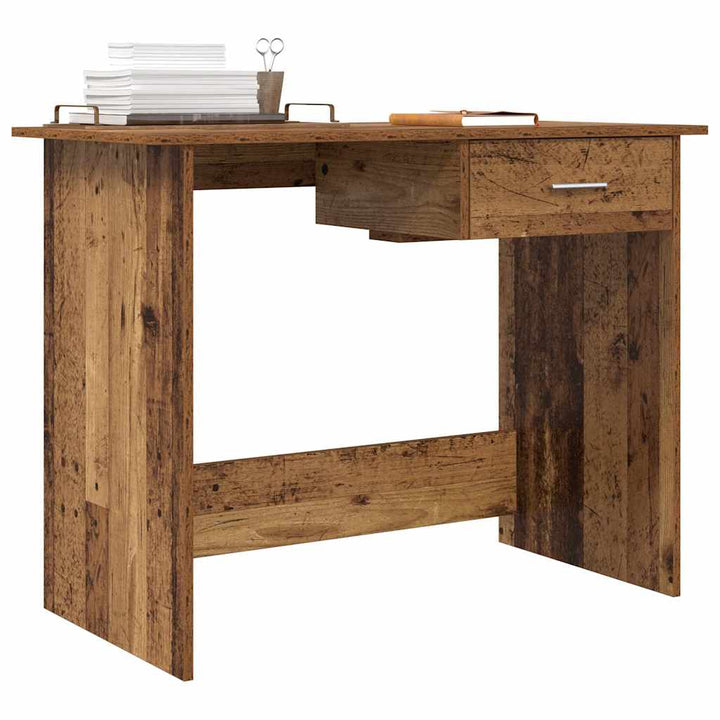 Bord med skuffe Gammelt træ 100 x 50 x 76 cm Konstrueret træ