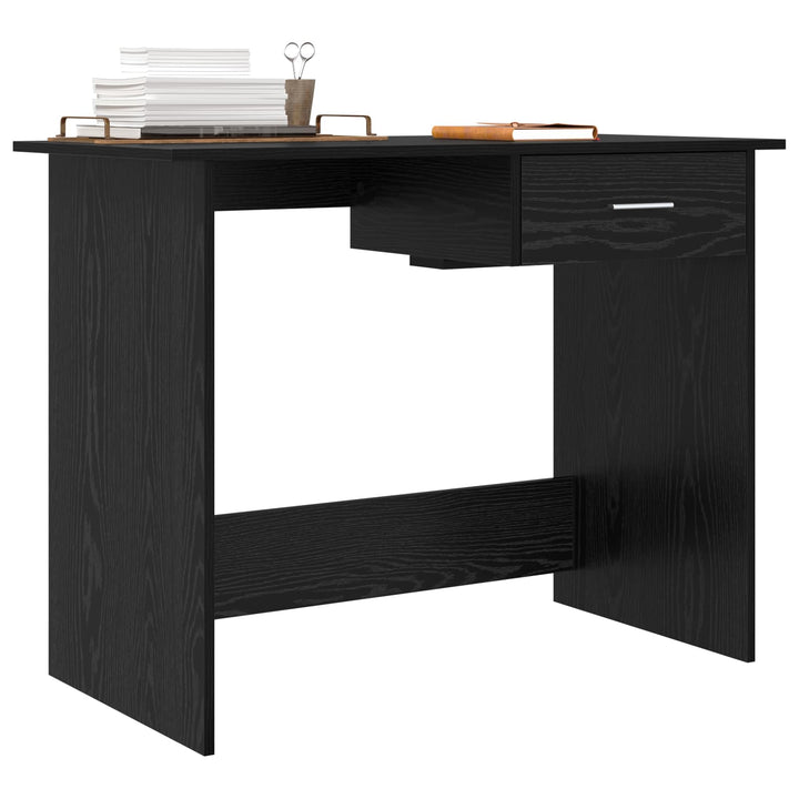 Bord med skuffe Sort eg 100 x 50 x 76 cm Konstrueret træ