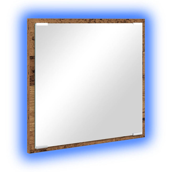 LED badeværelsesspejl med spejllys Gammelt træ 40 x 37 x 8.5 cm