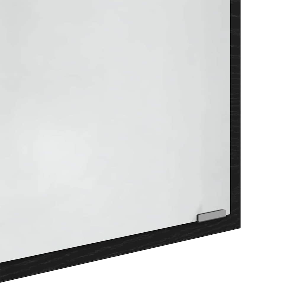 Spejl Vægmonteret Sort eg 90 x 8,5 x 37 cm Konstrueret træ