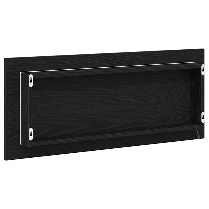 Spejl Vægmonteret Sort eg 90 x 8,5 x 37 cm Konstrueret træ