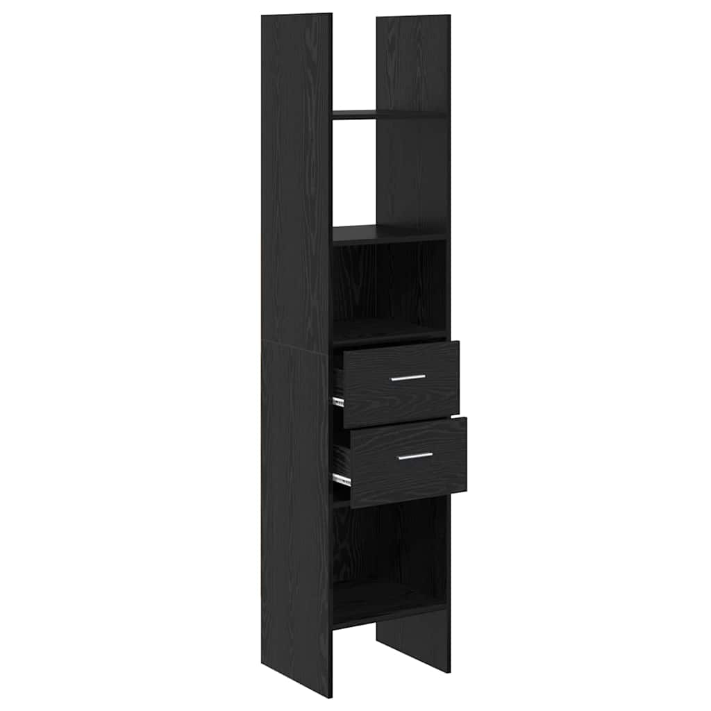 Bogskab Sort eg 40 x 35 x 180 cm Konstrueret træ