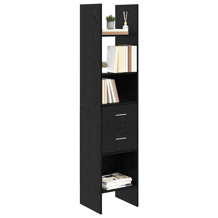 Bogskab Sort eg 40 x 35 x 180 cm Konstrueret træ