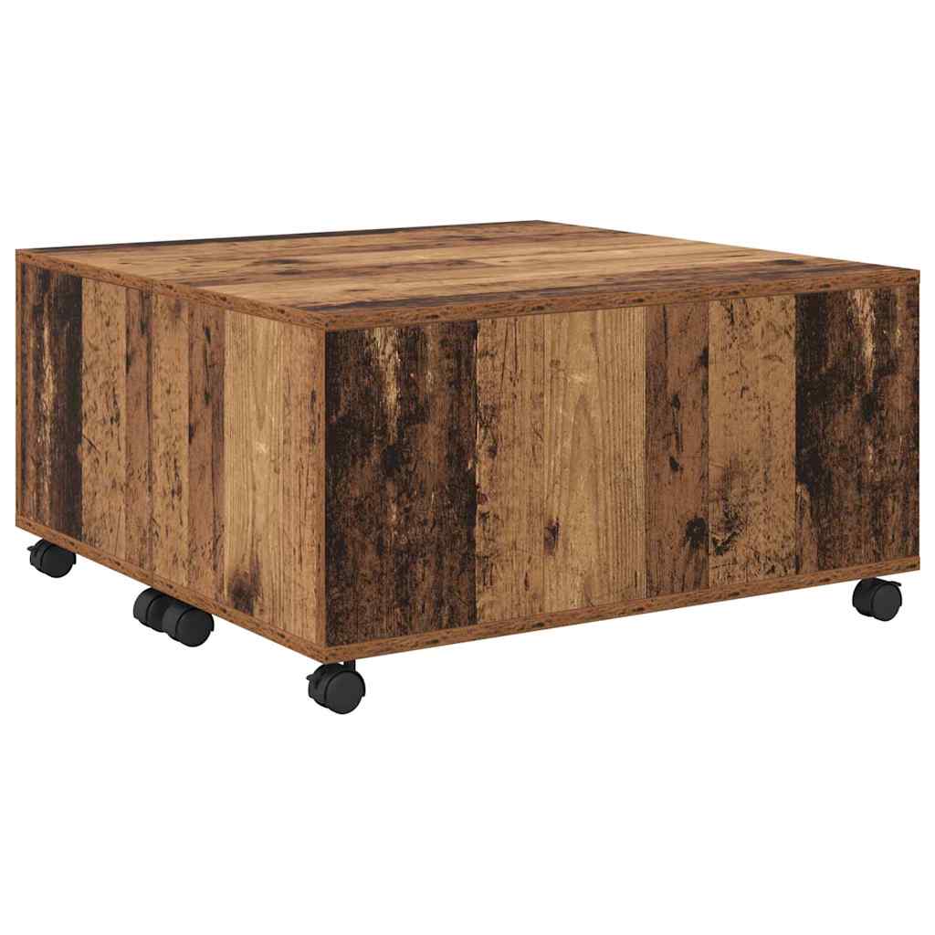 Sofabord med skuffe Gammelt træ 75 x 75 x 38 cm Konstrueret træ