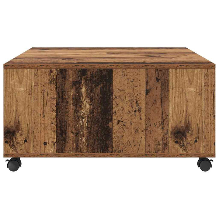 Sofabord med skuffe Gammelt træ 75 x 75 x 38 cm Konstrueret træ