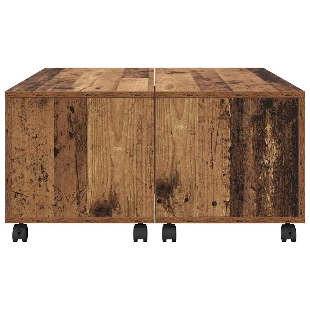 Sofabord med skuffe Gammelt træ 75 x 75 x 38 cm Konstrueret træ