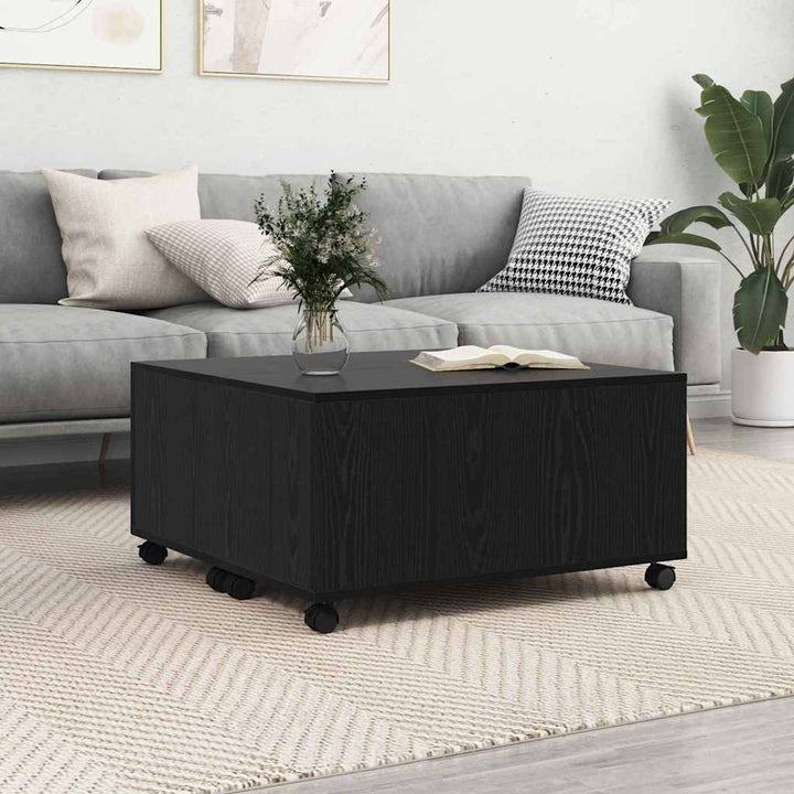 Sofabord med skuffe Sort eg 75 x 75 x 38 cm Konstrueret træ