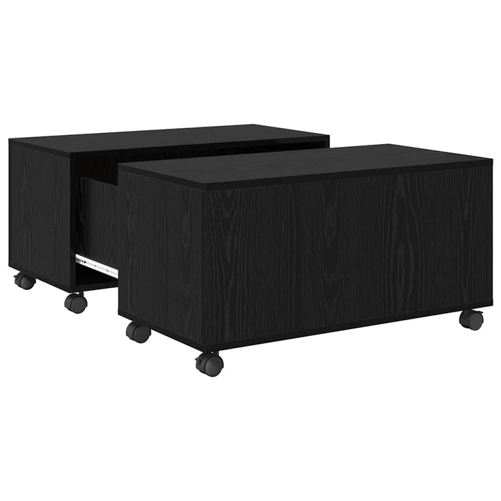 Sofabord med skuffe Sort eg 75 x 75 x 38 cm Konstrueret træ