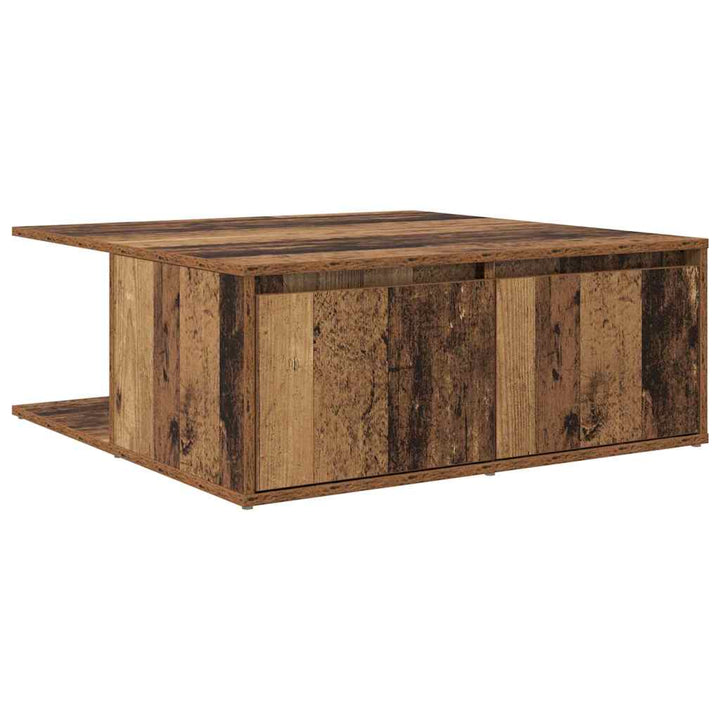 Sofabord med skuffe Gammelt træ 80 x 80 x 31 cm Konstrueret træ
